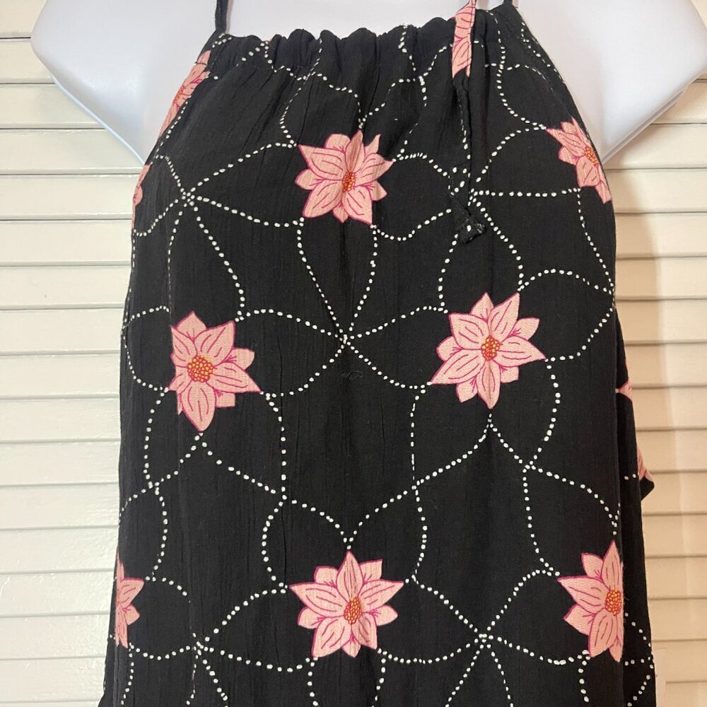 NWT SO Black Pink Floral Halter Maxi Dress XL - Picture 2 of 11